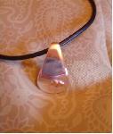 Silver teardrop with gold hearts